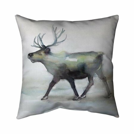 BEGIN HOME DECOR 20 x 20 in. Caribou-Double Sided Print Indoor Pillow 5541-2020-AN402